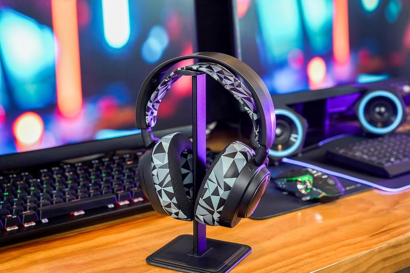 WC HeadbandZ Arctis Nova - Upgraded Silicone Headband for Arctis Nova Headsets by Wicked Cushions - Enhanced Flexibility, Comfort, and Style with Matching Earpad Designs | Geo Grey - Image 3